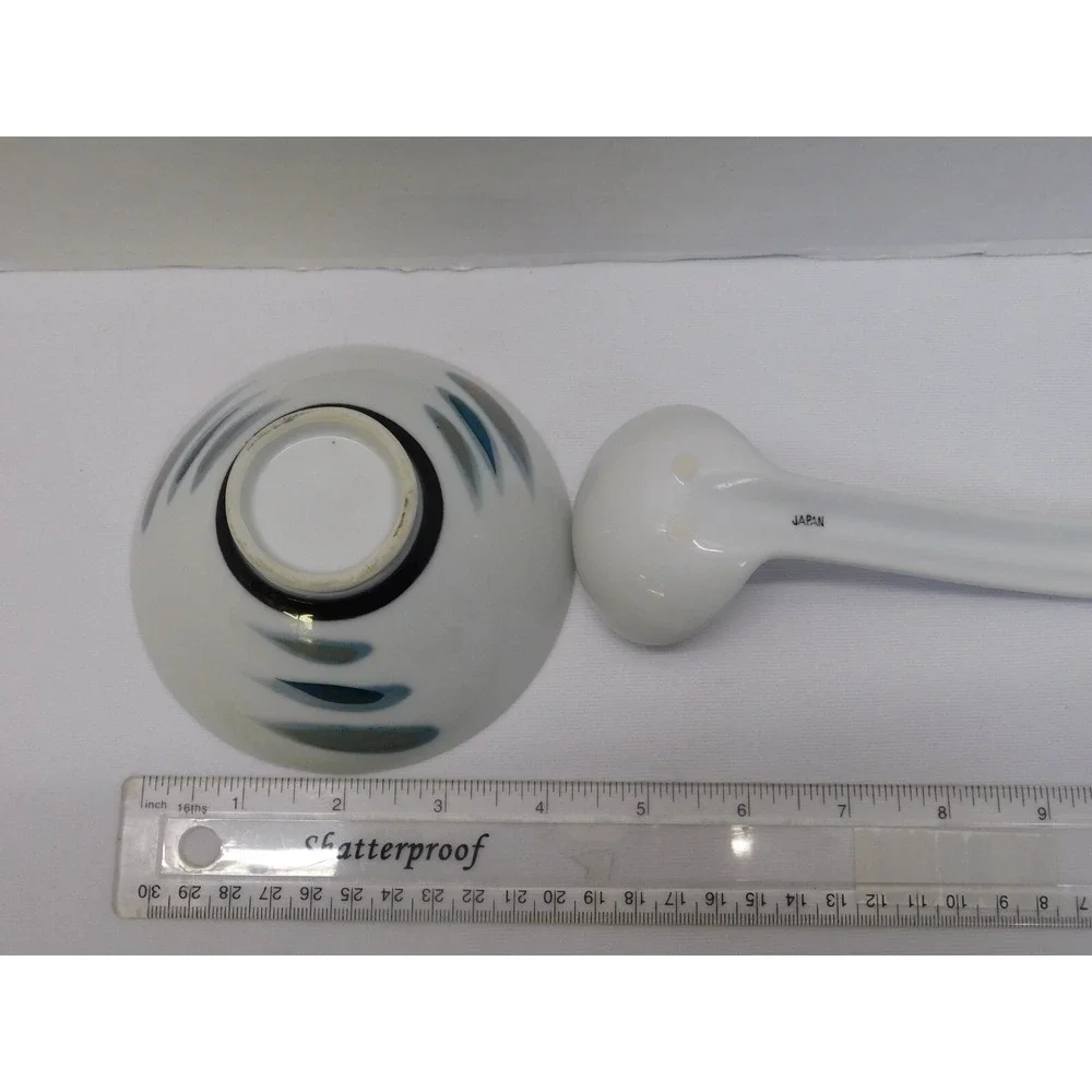 Vintage Oriental Soup Noodle Bowl and Spoon